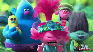 Trolls World Tour Reaction GIF by DreamWorks Trolls Trolls World Tour Reaction GIF by DreamWorks Trolls